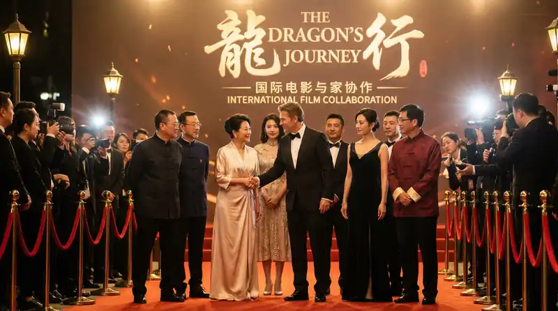 精神小妹国际电影首映红毯活动，中外影星盛装出席合影留念